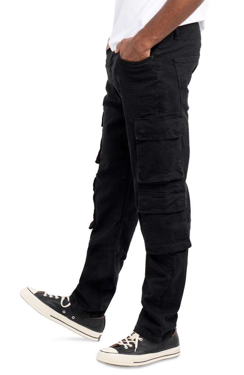 XRAY Straight Fit Cargo Jeans, Alternate, color, Jet Black