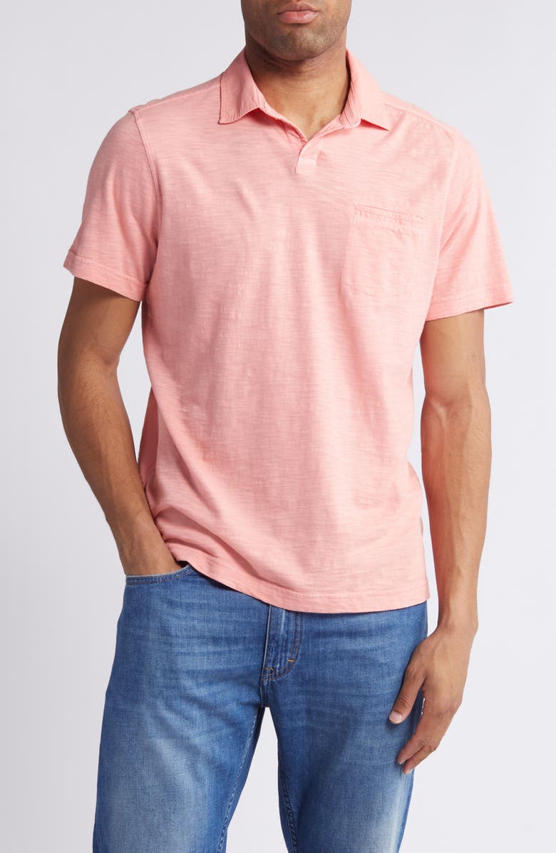 Tommy Bahama Beach Fade Cotton Slub Jersey Polo, Main, color, Shellrossa