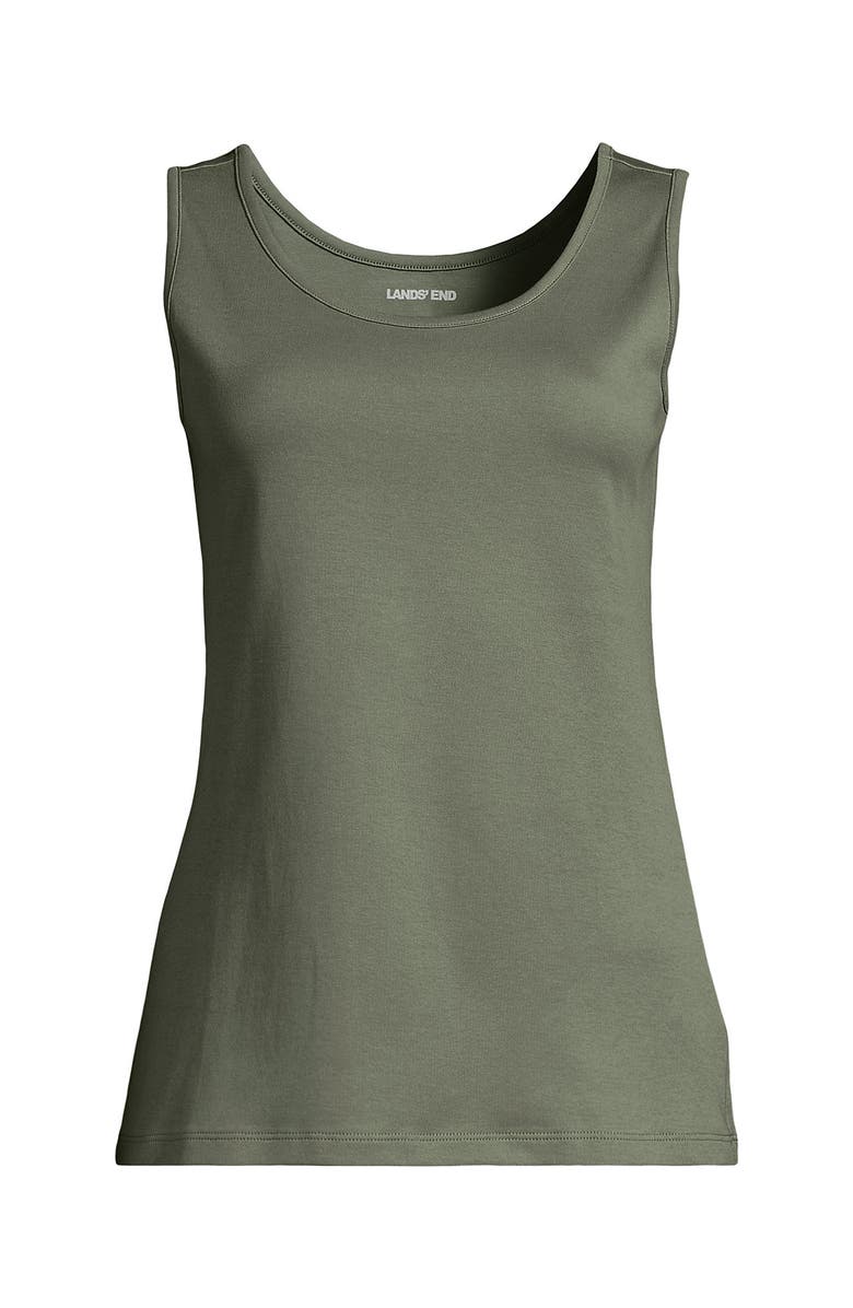 Lands' End Cotton Tank Top, Alternate, color, Sage