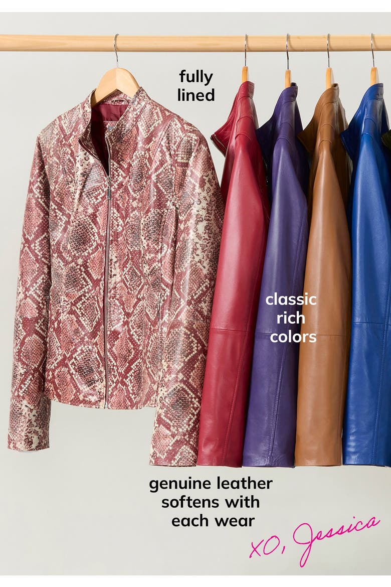 Leather Swing Coat, Alternate, color, DARK BERRY