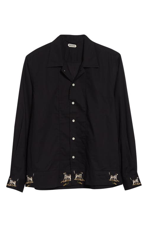 Bode Pointer Embroidered Button-up Shirt In Black