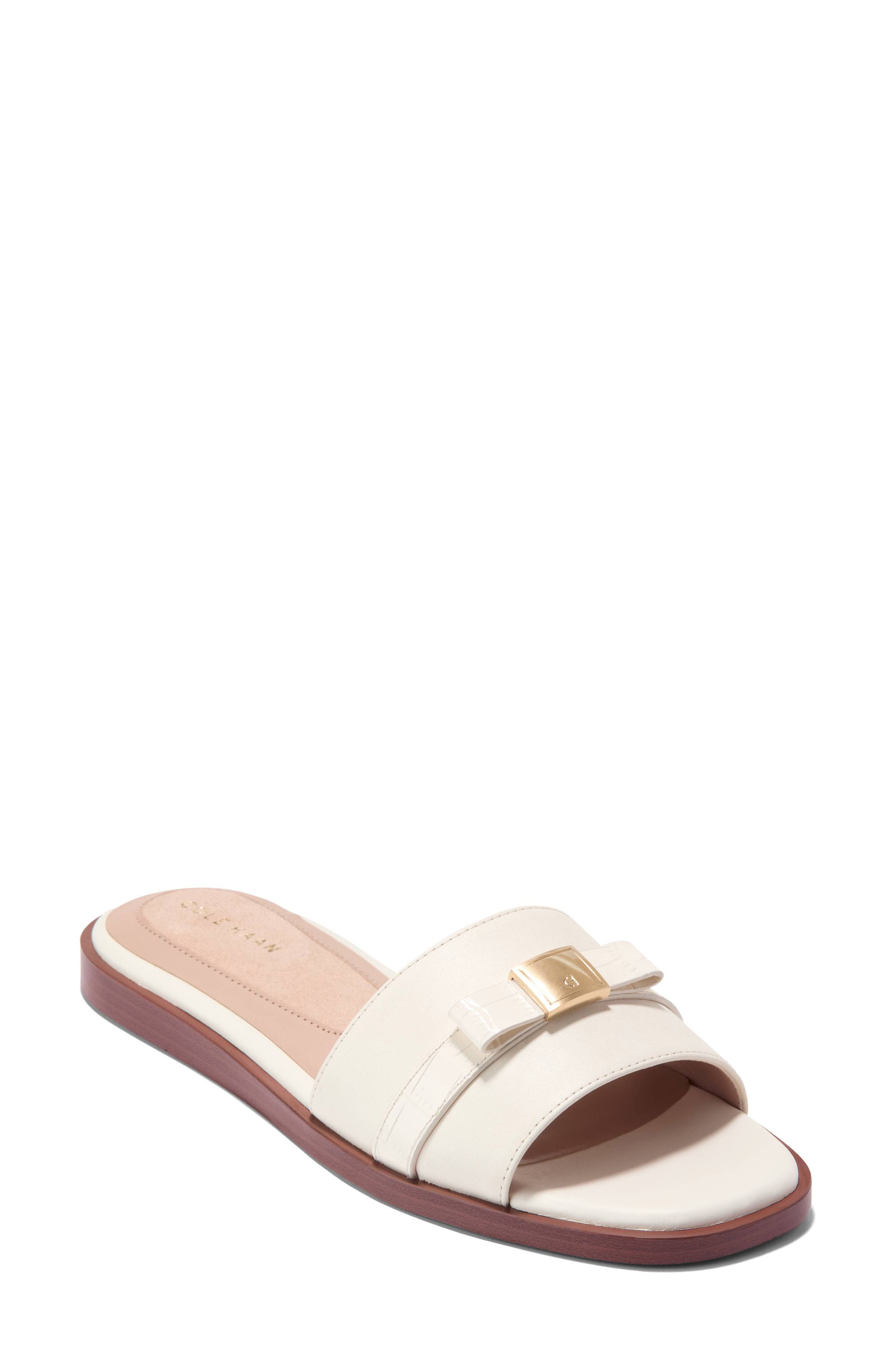 Cole Haan Emalia Slide Sandal, Main, color, Powder Smooth / Croc Print
