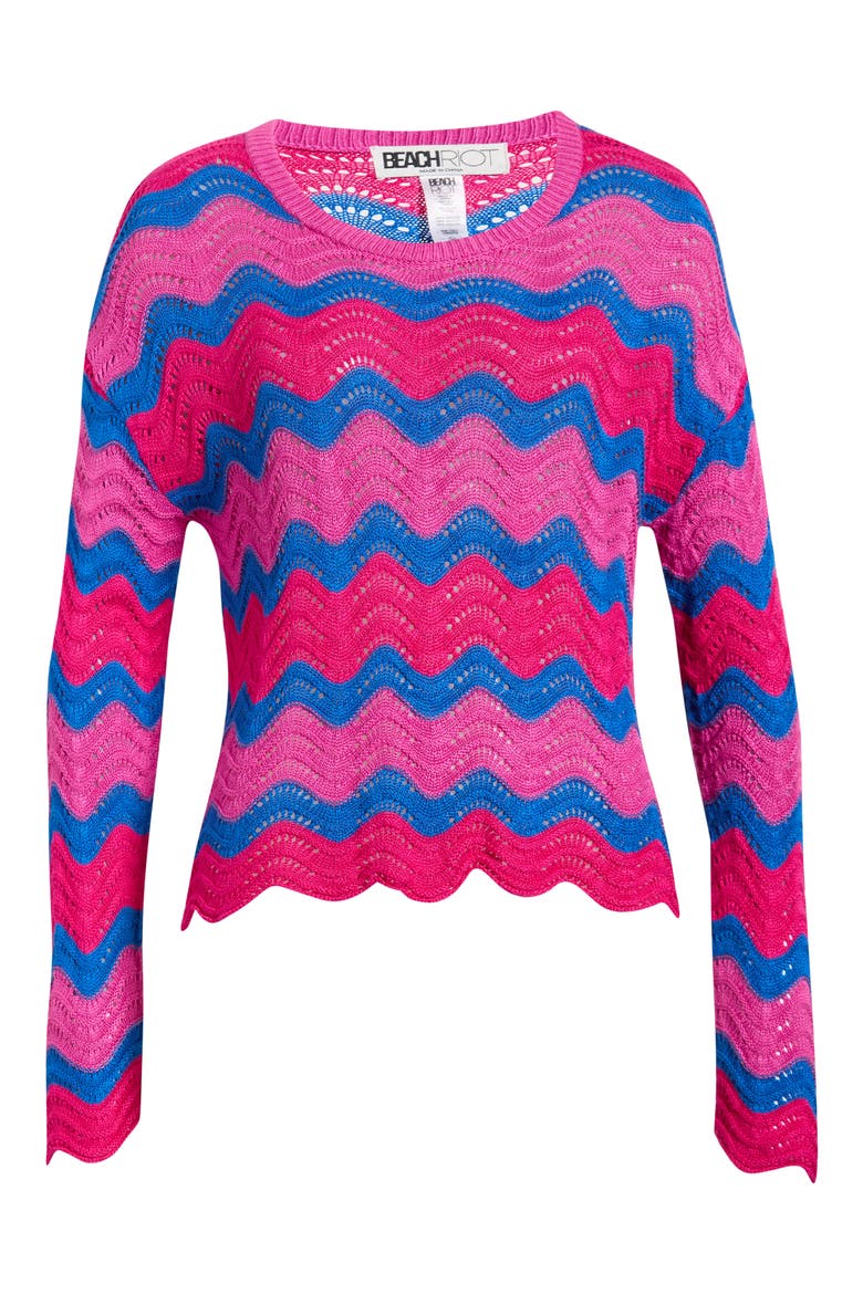 Beach Cover-Up Sweater, Alternate, color, SEASHELL ISLE COLORBLOCK