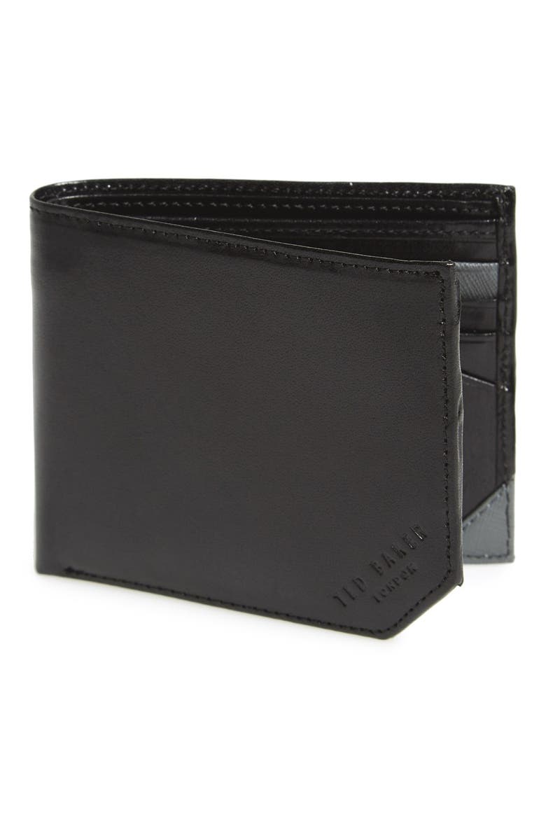 Leather Bifold Wallet, Main, color, BLACK