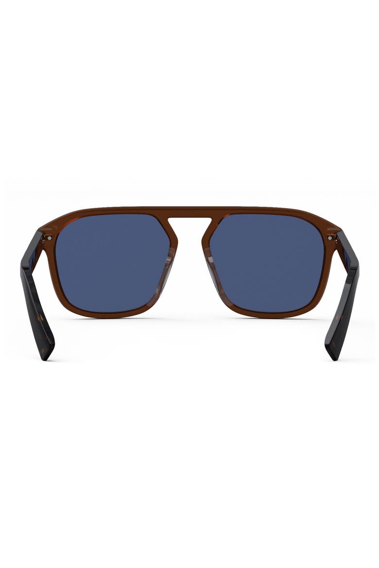 ‘DiorBlackSuit S4I 55mm Square Sunglasses, Alternate, color, SHINY LIGHT BROWN / BLUE
