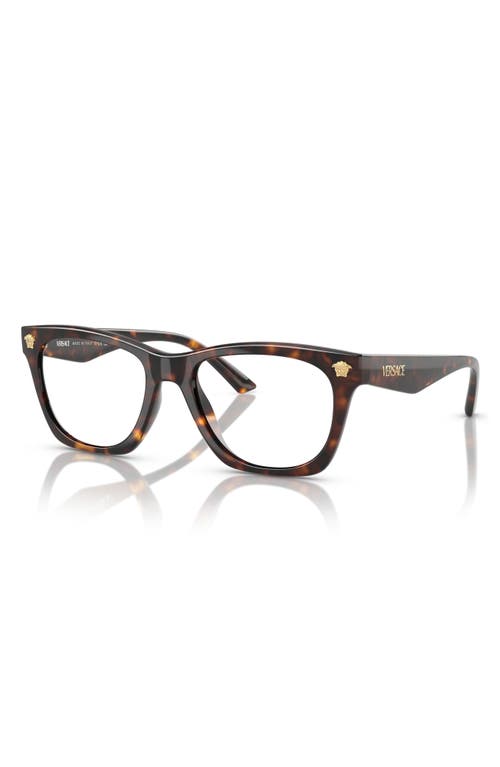 Versace 52mm Pillow Optical Glasses In Havana