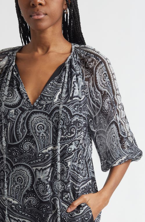 Ramy Brook Selva Paisley Silk Shirt In Black