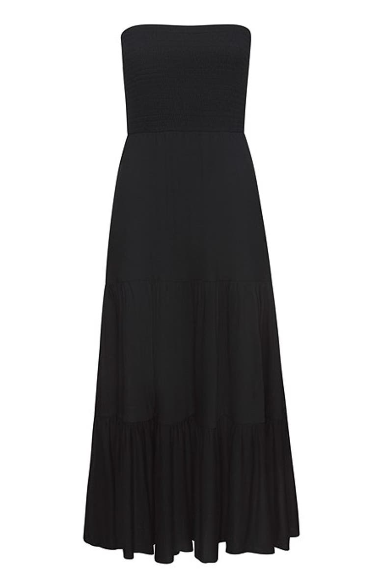 LASCANA Women's Convertible Tiered Dress, Alternate, color, Black