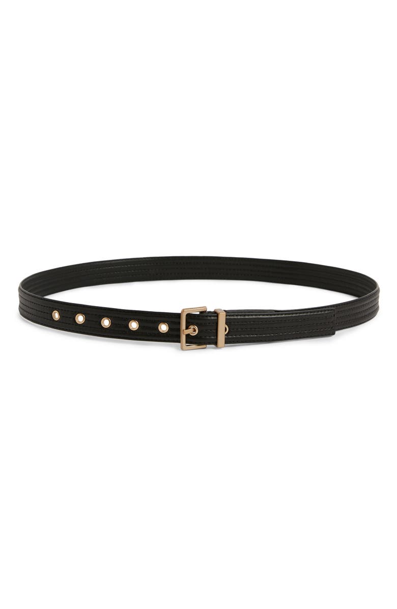 AllSaints Quilted Leather Belt, Main, color, 