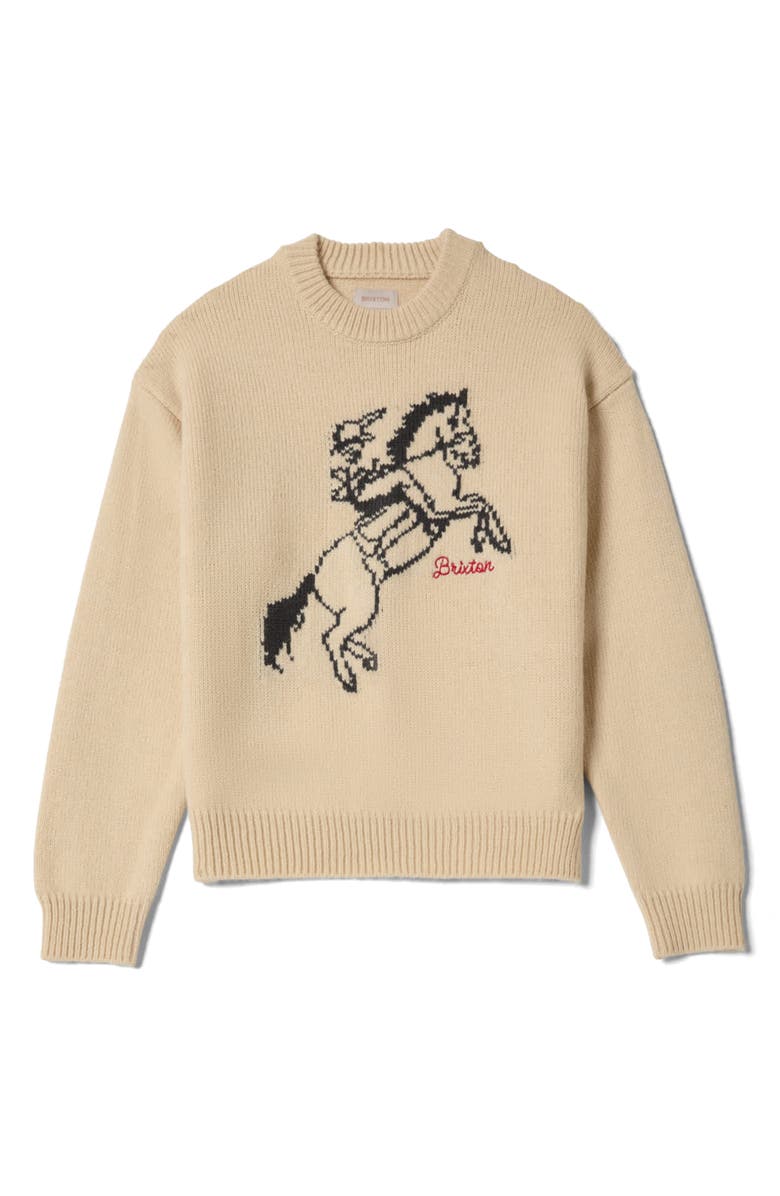 Brixton Ranching Club Crewneck Sweater, Alternate, color, Whitecap