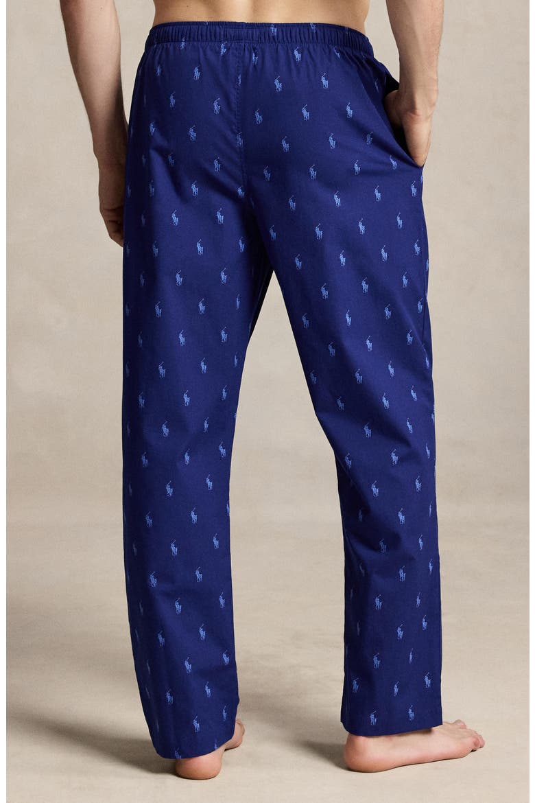 Pony Print Cotton Pajama Pants, Alternate, color, FALL ROYAL/ BLUE FLOWER AOPP