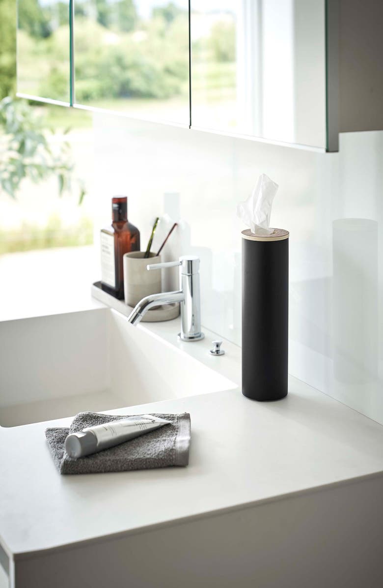 Yamazaki Small Round Tissue Case, Alternate, color, Walnut