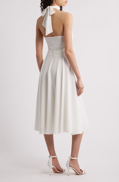 Black Halo Caelith Halter Midi Dress In White