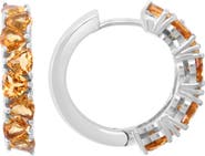 EFFY Sterling Silver Citrine Huggie Hoop Earrings