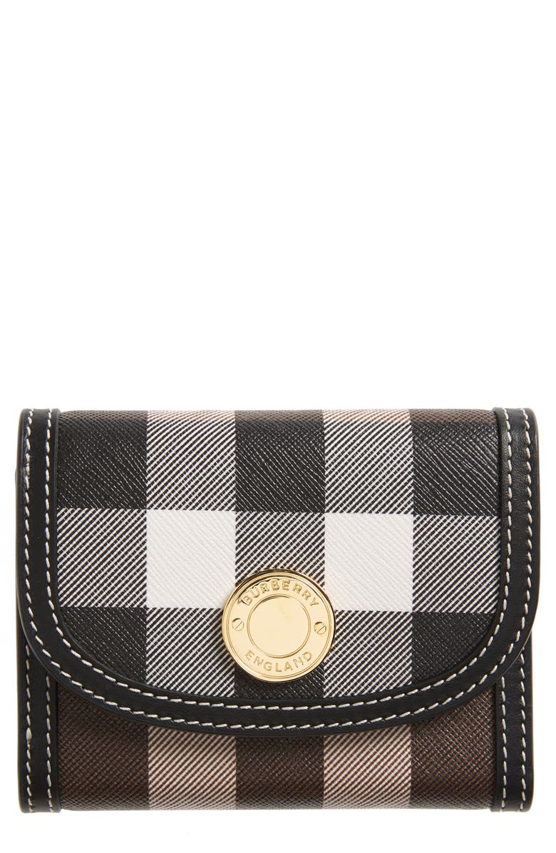 Burberry Lancaster Check Canvas Trifold Wallet, Main, color,