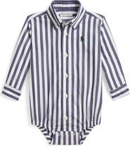 Ralph Lauren Kids' Striped Poplin Bodysuit