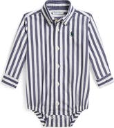 Ralph Lauren Kids' Striped Poplin Bodysuit