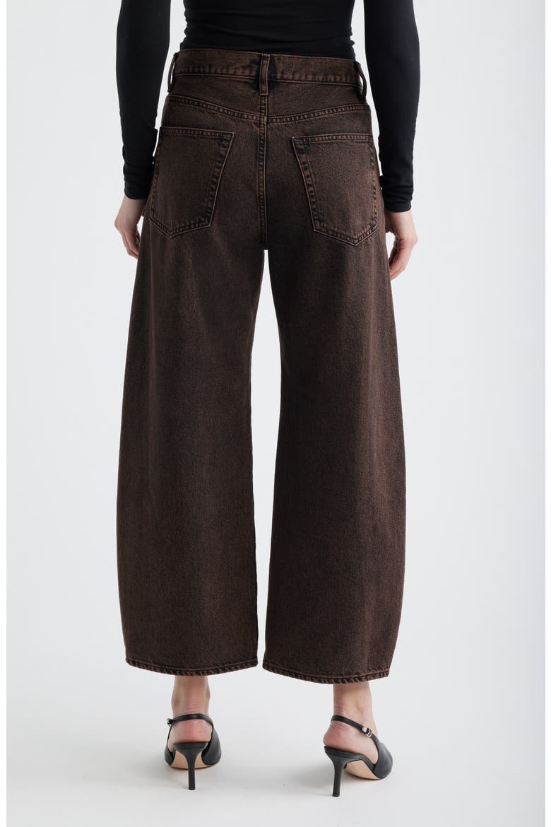 The Bow Crop Barrel Leg Jeans, Alternate, color, MOCHA BROWN