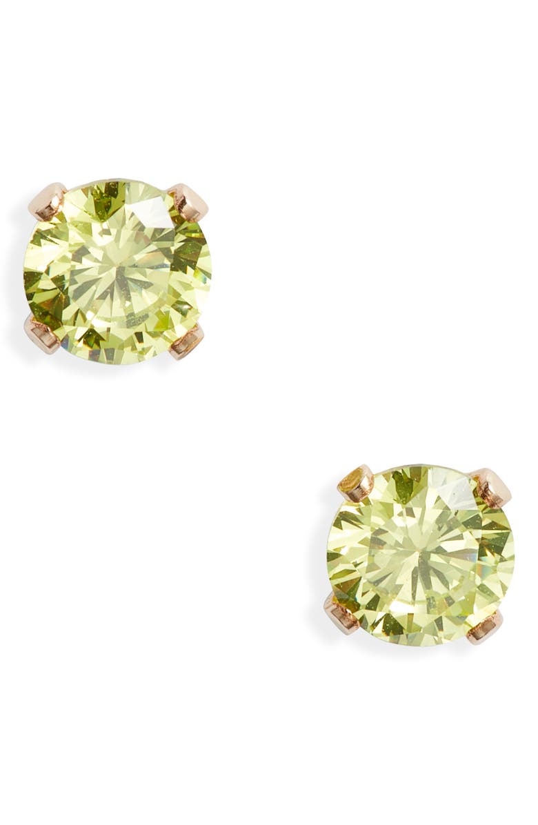 Set & Stones Birthstone Stud Earrings, Main, color, Gold / August