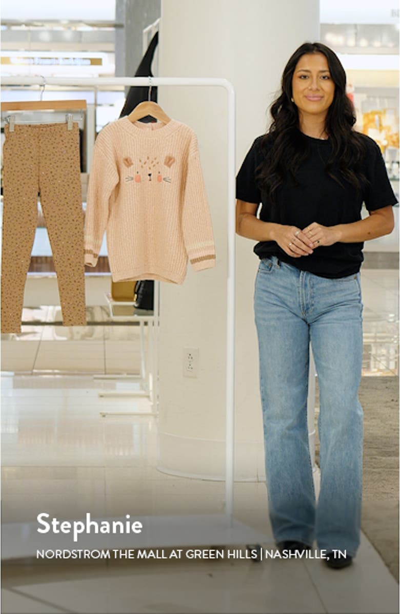 Kids' Bear Embroidered Sweater & Leggings Set, sales video thumbnail