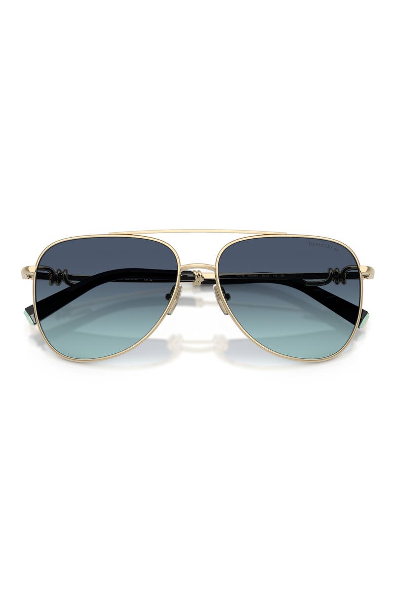 59mm Pilot Sunglasses, Alternate, color, PALE GOLD / AZURE GRADIENT BLUE
