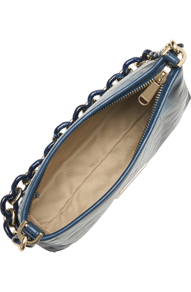 Brahmin Mod Lorelei Croc Embossed Leather Shoulder Bag, Alternate, color, Ultramarine