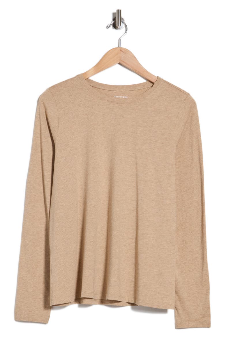 Organic Cotton Long Sleeve T-Shirt, Main, color, BISCUIT
