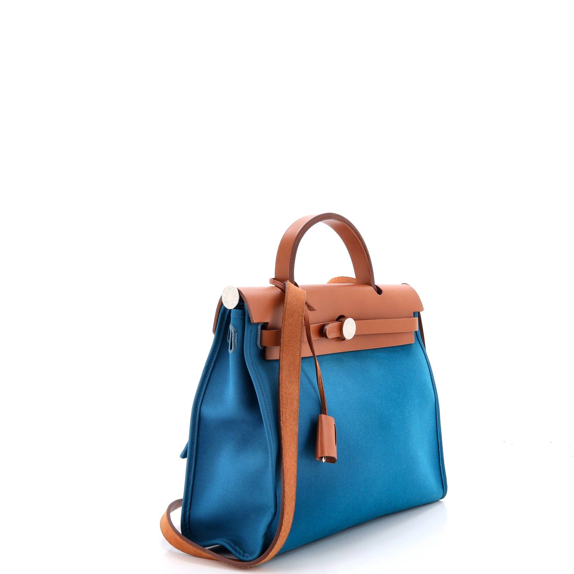 Herbag Zip Leather and Toile 31, Alternate, color, Blue
