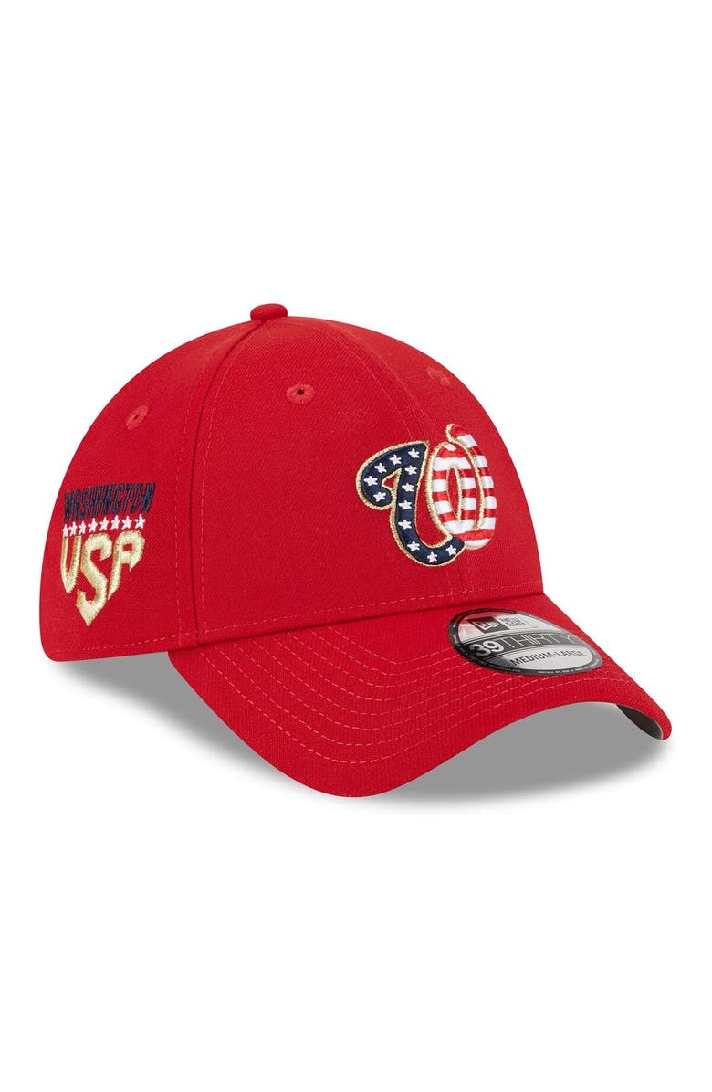 New Era Men's New Era Red Washington Nationals 2023 Fourth of July 39THIRTY Flex Fit Hat, Main, color, Red