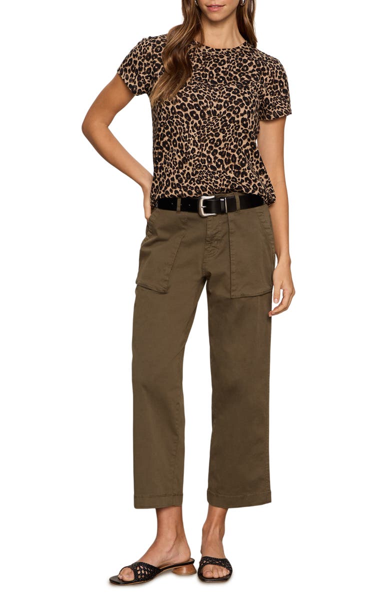 Sanctuary Ranger Relaxed Straight Leg Stretch Cotton Crop Pants, Alternate, color, Burnt Olive Green