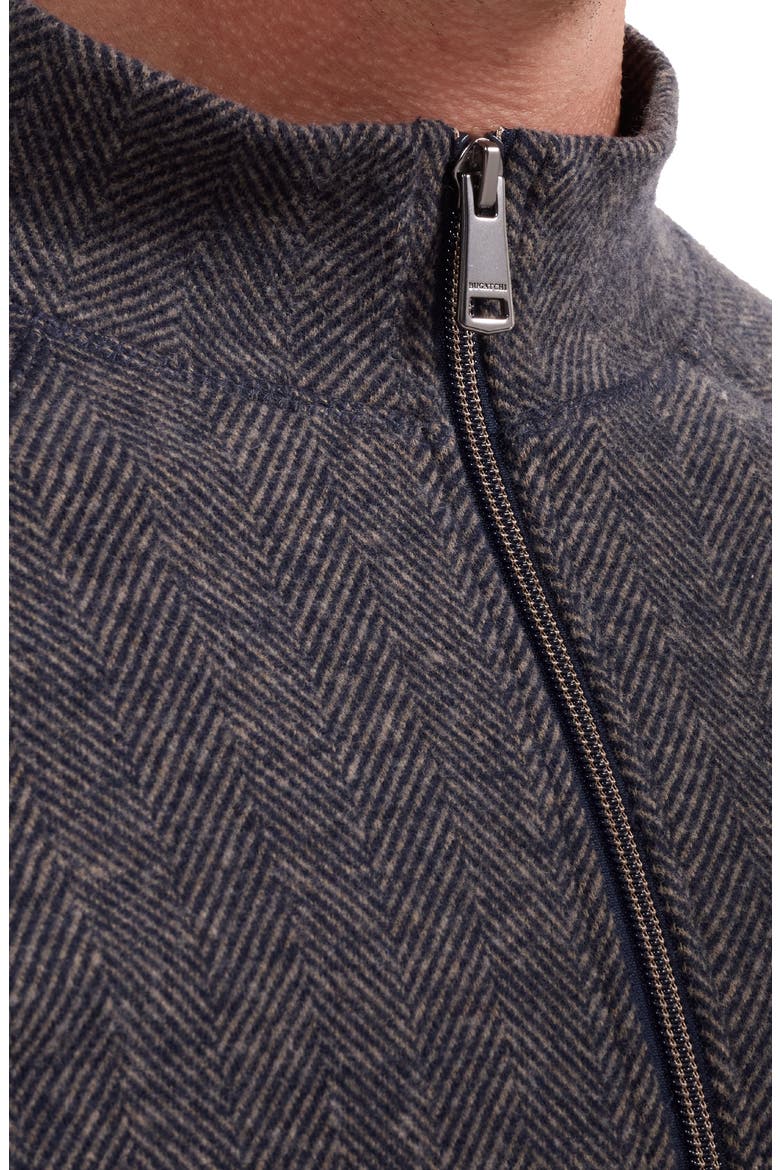 Herringbone Quarter Zip Knit Top, Alternate, color, NAVY
