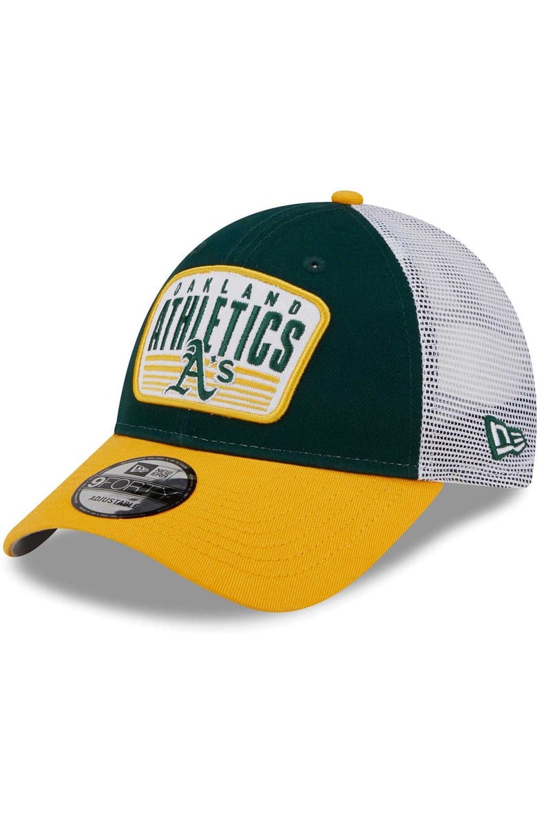 New Era Men's New Era Green Oakland Athletics Two-Tone Patch 9FORTY Snapback Hat, Main, color, Green