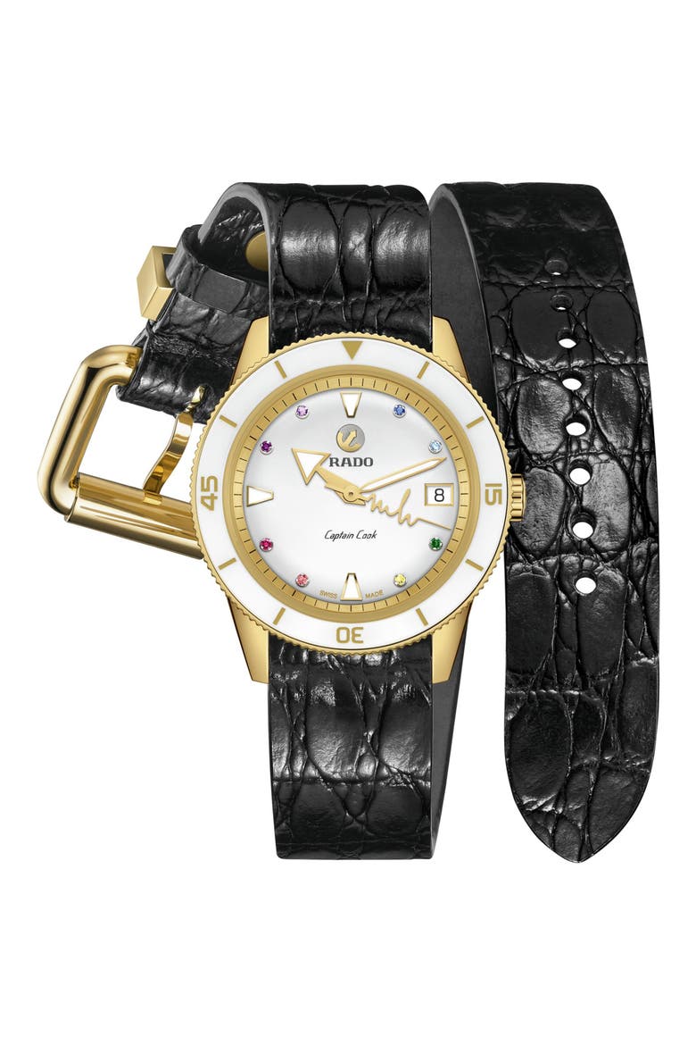 Captain Cook x Marina Hoermanseder Automatic Watch, 37mm, Alternate, color, WHITE