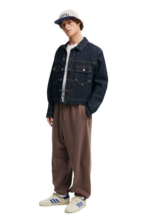Cotton On Super Baggy Cuffed Track Pant In Brown