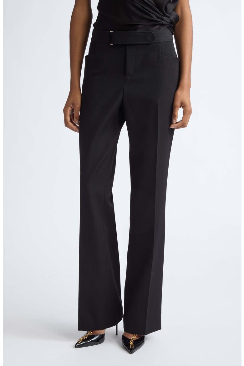 Virgin Wool Grain de Poudre Tailored Trousers, Main, color, 0PA BLACK