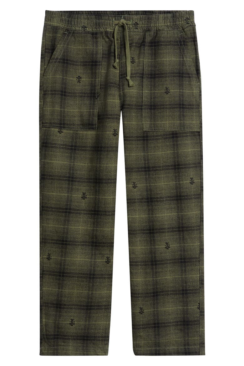 Thistle Plaid Chef Pants, Alternate, color, OLIVE