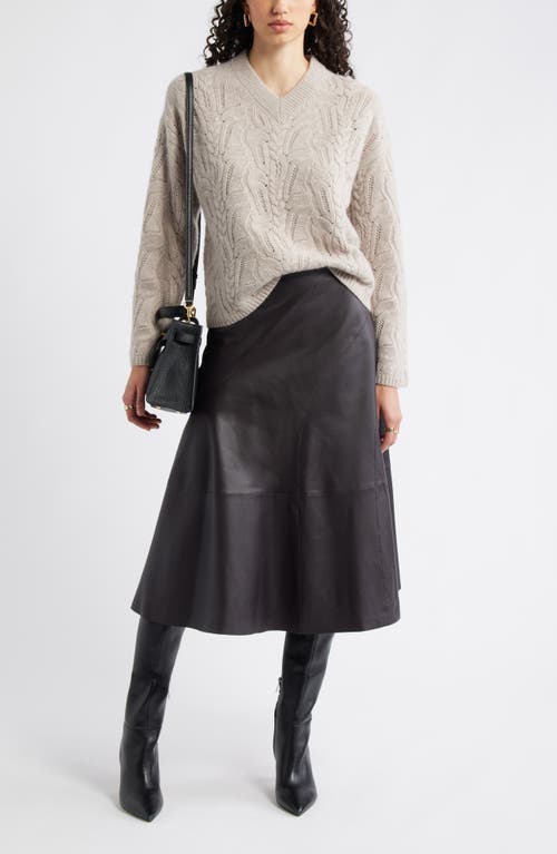 Nordstrom Cable Wool & Cashmere Sweater In Brown