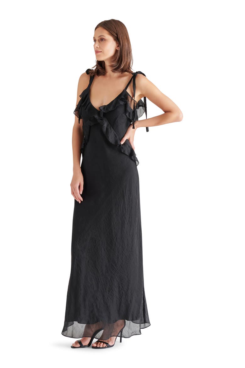 Adalina Ruffle Maxi Dress, Alternate, color, BLACK ONYX