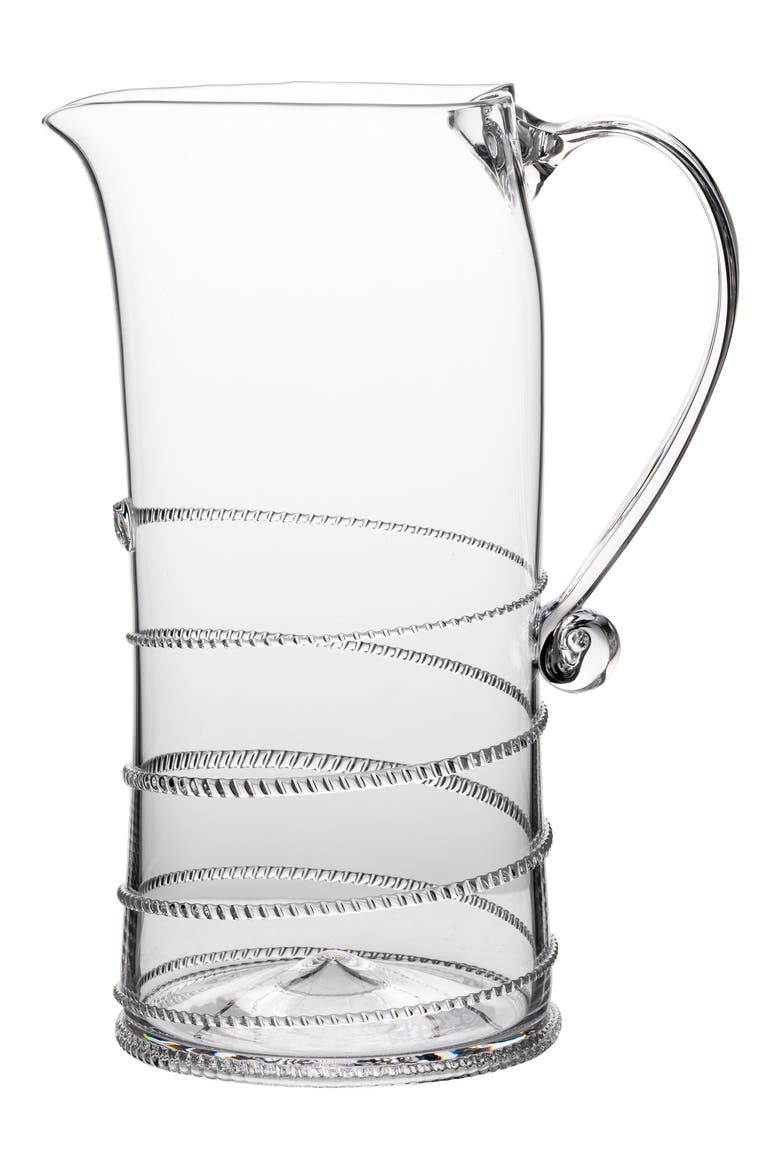 Amalia Tall Glass Pitcher, Main, color, CLEAR