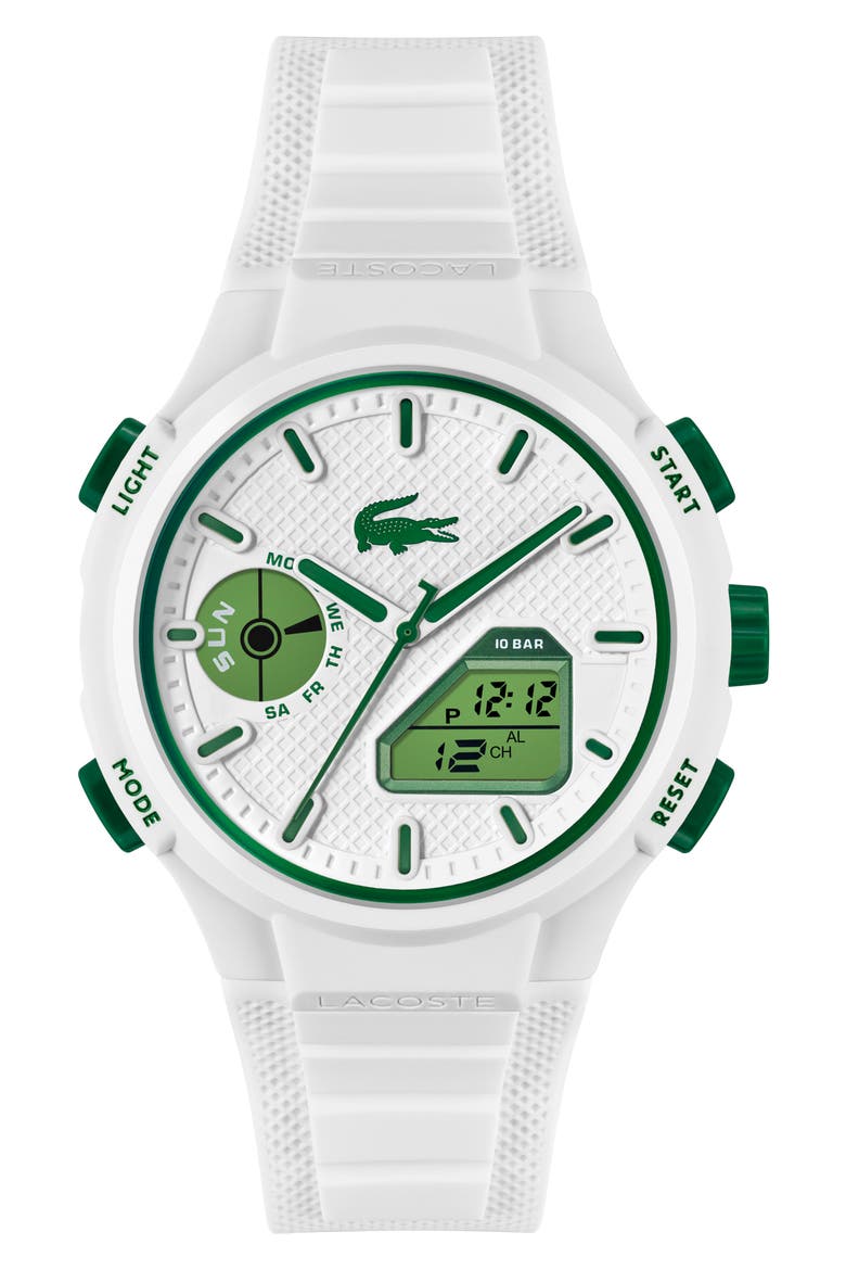 LC33 Silicone Strap Watch, 45mm, Main, color, WHITE