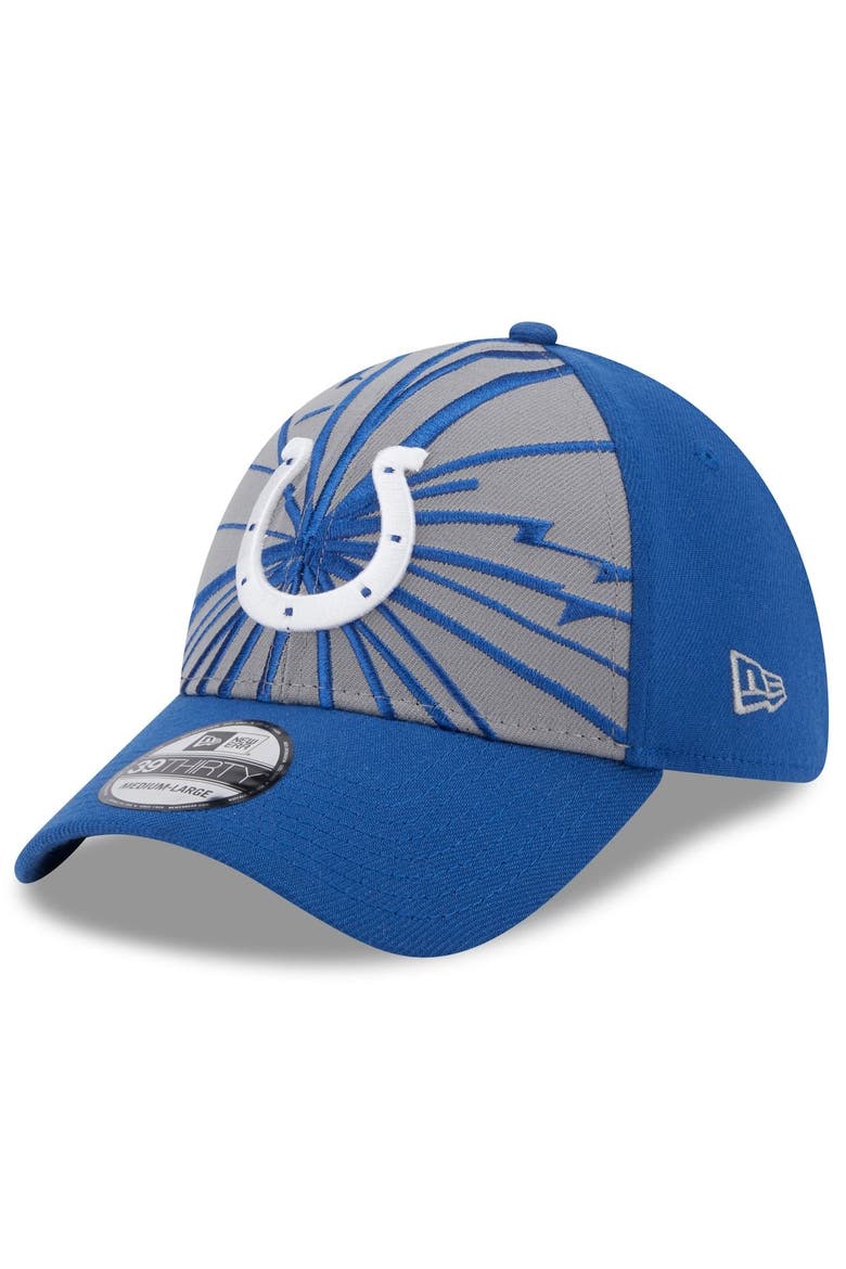 Men's New Era Gray/Royal Indianapolis Colts Shattered 39THIRTY Flex Hat, Main, color, Gray