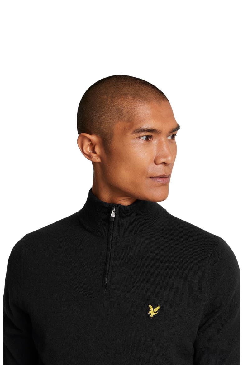 Golf Quarter Zip Merino Sweater, Alternate, color, Jet Black