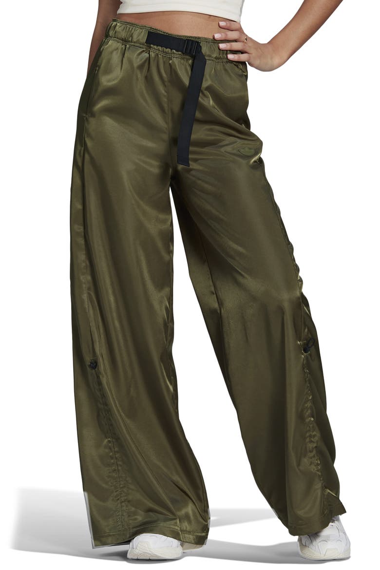Wide Leg Satin Pants, Main, color, FOCUS OLIVE