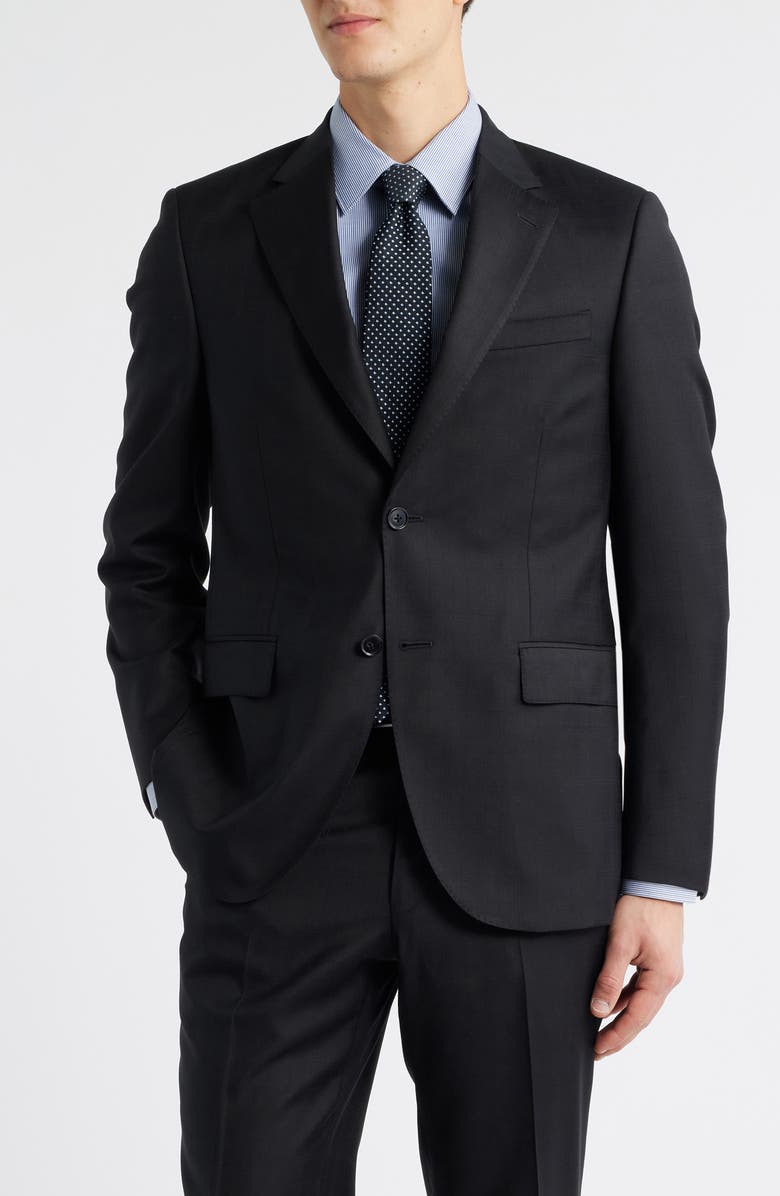 Peter Millar Flynn Cklassic Fit Solid Wool Suit, Alternate, color, Black