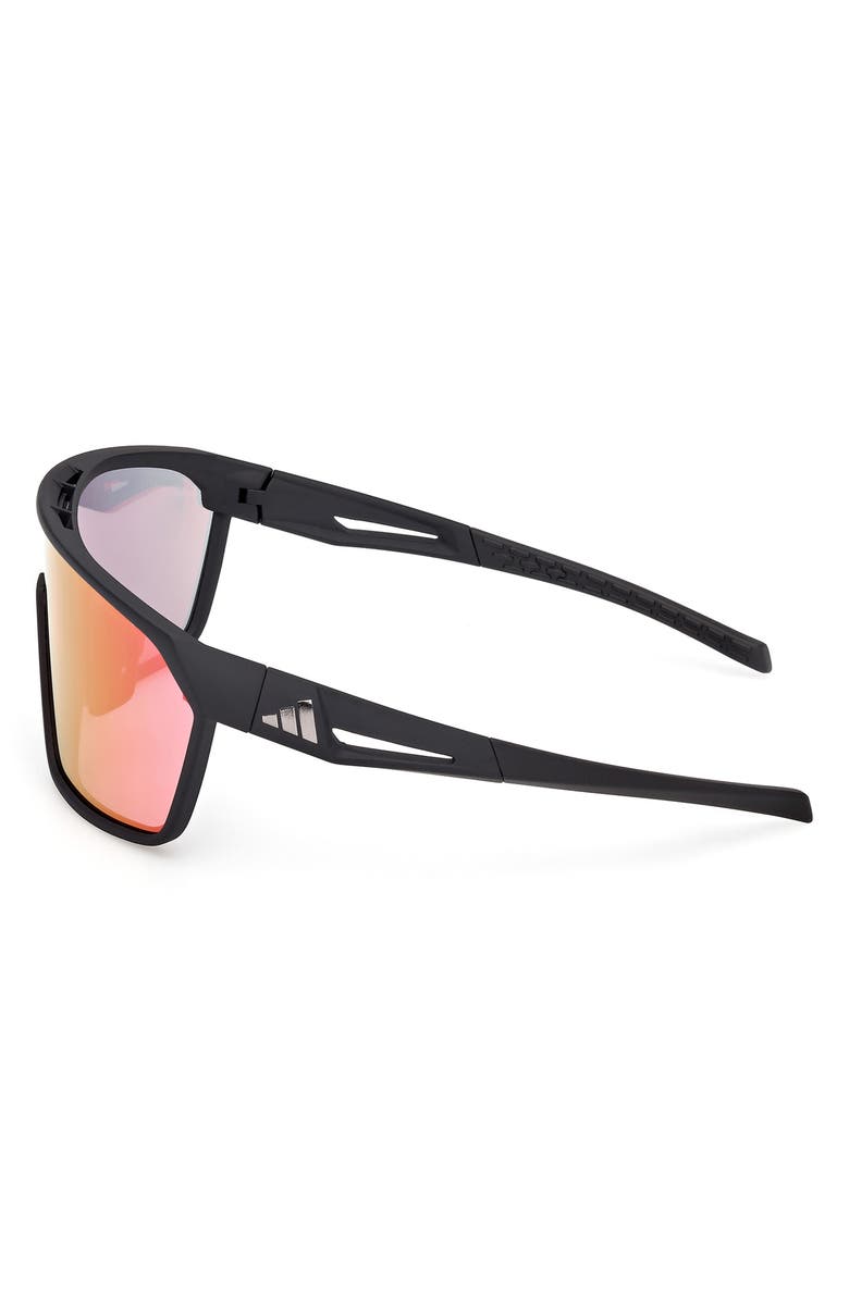 adidas 130mm Shield Sports Sunglasses, Alternate, color, Matte Black / Mirror Violet