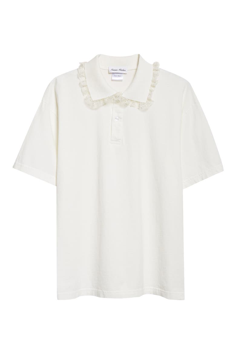 Gender Inclusive Cletus Lace Trim Polo, Alternate, color, IVORY