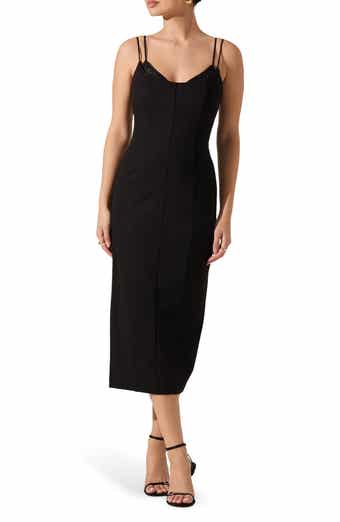 ASTR the Label Allura Peekaboo Lace Trim Midi Dress