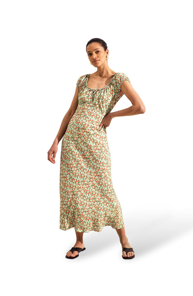 Ro&Zo Gathered Neckline Midi Dress, Main, color,