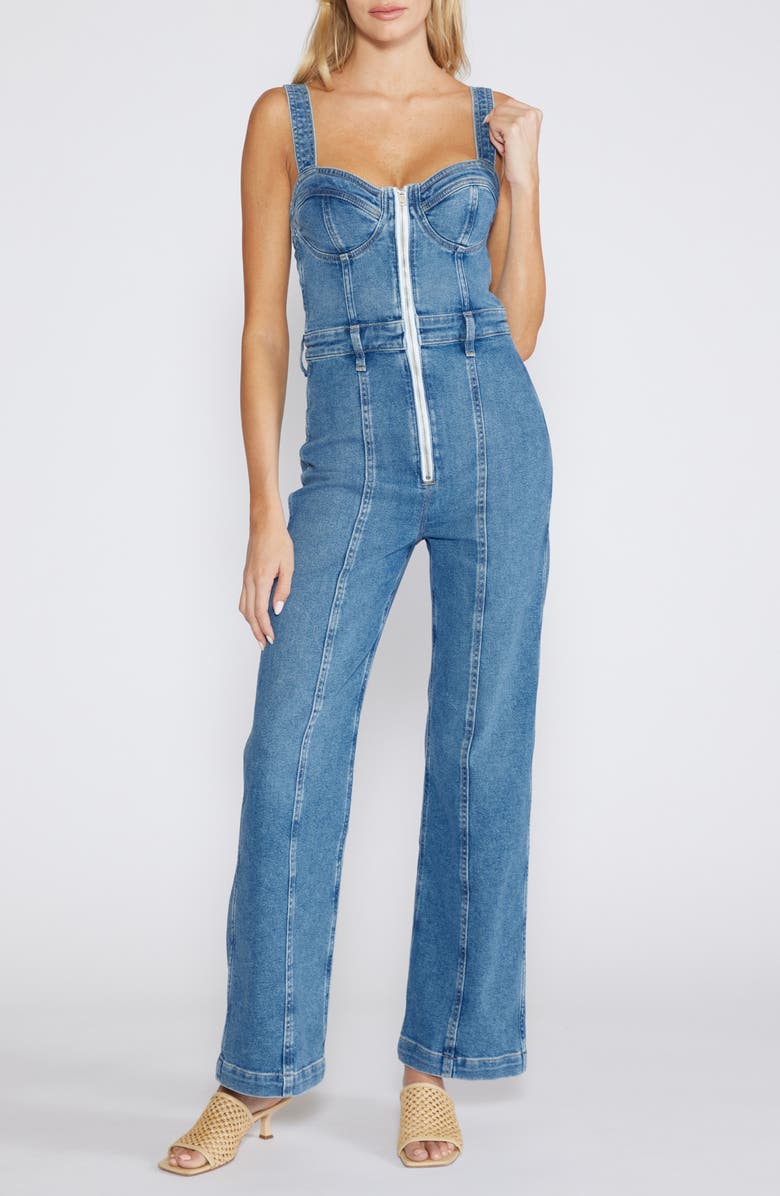 ÉTICA Anna Bustier Denim Jumpsuit, Alternate, color, 