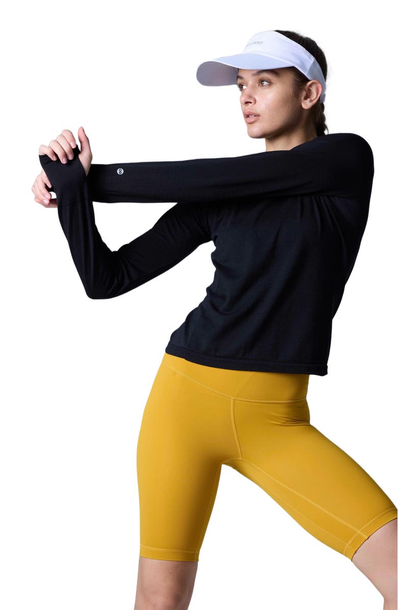 COZY ZERO Tech Merino Classic Fit Long Sleeve Top, Alternate, color, Black